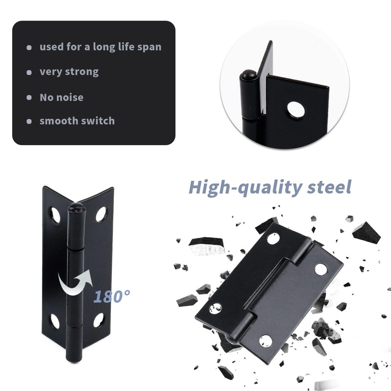 Antrader Folding Hinge, Cabinet Gate Closet Door Hinge 1-1/2'' Long