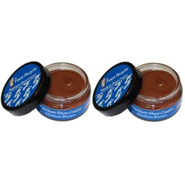 FeetPeople Premium Shoe Cream 1.5 Oz, 2 Pack, Medium Brown