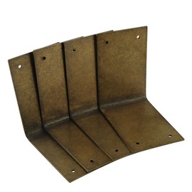 JCBIZ 4pcs L-Shape Corner Bracket 60x40mm Antique Brass 90 Degree Right Angle Corner Protector Corner Brace with Screws