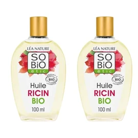 SO'BiO étic Rizinus-Pflanzenöl Bio | stärkt – nährt – stimuliert das Wachstum | Haare, Wimpern, Nägel | groß | Vegan | Bio fair | Made in France | 2 x 100 ml