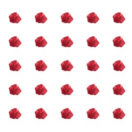 Ruwado 25 Pcs Satin Fabric Rose 1.5 CM Cute Mini Vintage Flowers for DIY Crafting Sewing Dress Hair Pin Headband Wedding Party Decoration Supplies (Red)