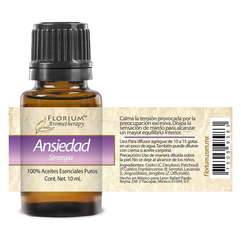 ANSIEDAD - Mezcla Concentrada de Aceites Esenciales, Aromaterapia Florium -
