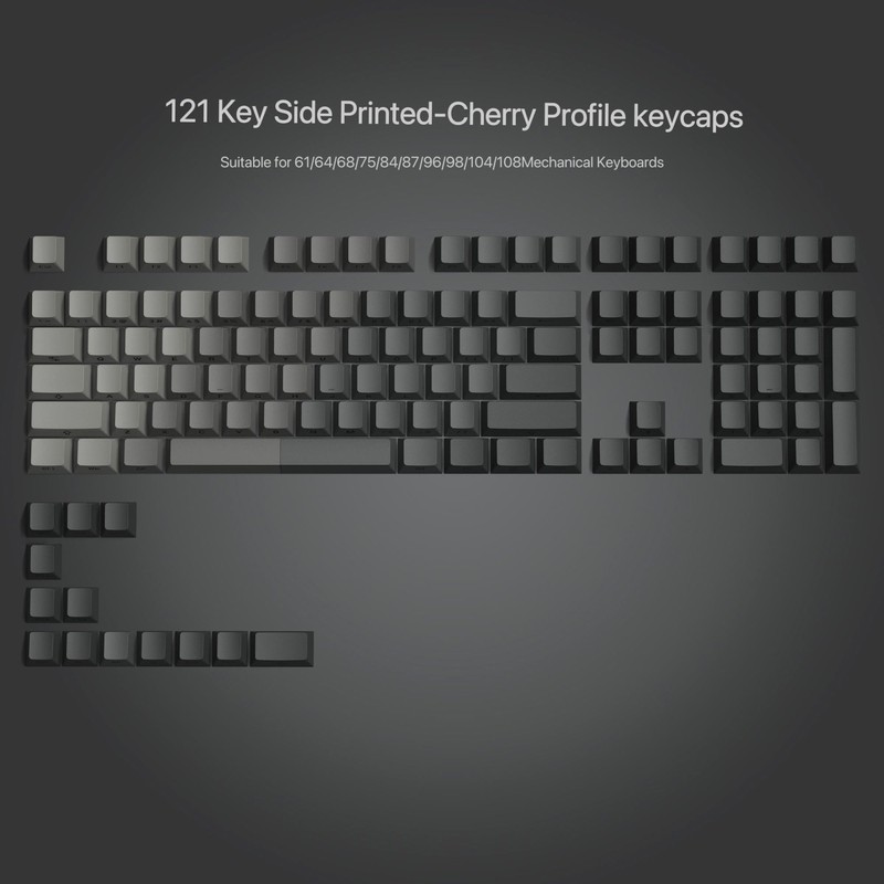 dagaladoo PBT keycap,Shine Through keycap 75 percen,Double Shot Key caps,Cherry