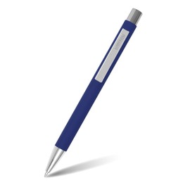 Online Soft Metal ballpoint pen, Classic Blue, retractable ball pen, aluminum, replaceable refill, soft touch feeling, premium writing experience with blue writing colour, durable design colour blue