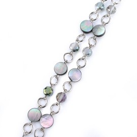 LUXIANDA beautiful ID Necklaces ID Balled beads Lanyards for Keys ID Badge Holder Stainless steel chain, birthday gifts women