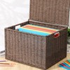 Extra Large Decorative File Box Wicker Seagrass File Basket Organizer