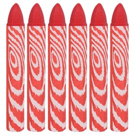 KMKANPO Pack of 6 Timber Chalks, Conical Street Painting Chalks, for Various Surfaces, Stone, Wood, Glass, Metal, Plastic, Rubber (Red)