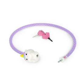 Legami - Bicycle lock, bicycle lock with key, unicorn motif, polyester exterior, metal inside, length 75 cm, children's bicycle accessories