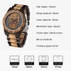 Dentily Men's Wood Watches Handmade Woooden Analog Quartz Skull Face