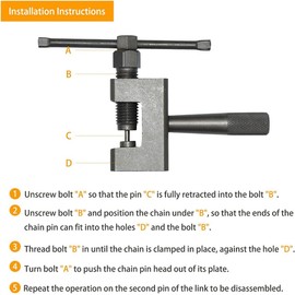 Thsakzo Motorcycle Chain Breaker 428 520 525 528 530 Motorbike Chain Splitter Extractor Tool
