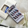 Spring on Nails Medium Coffin Fake Nails Purple Blue False