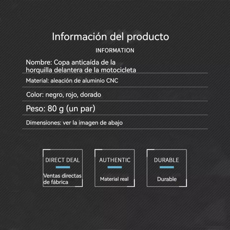 MOTOTIGER Llanta Universal Para Motocicleta Jgo Par Slider Shaft De