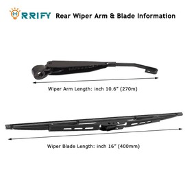 ORRIFY Rear Wiper Arm Blade Set for Dodge Grand Caravan 2008-2019，for Chrysler Town & Country 2008-2016 Rear Windshield Wiper Assembly