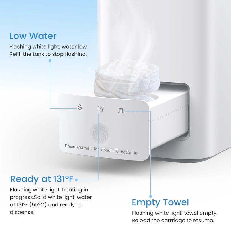 Hot Towel Dispenser Machine for Face, 5s Fast Heating 131°F