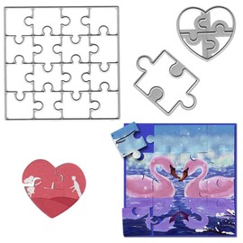 9 PCS Square Puzzle Cutting Dies, Sudoku Nine-Box Frame Die Cuts for Card Making Embossing Tool Stencil Scrapbooking DIY Etched Craft Dies