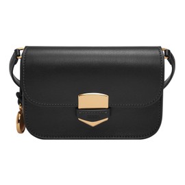 Fossil Damentasche Lennox, glattes Rindsleder Small Flap Crossbody, schwarz, L: 17,8 cm, B: 4,4 cm, H: 12,7 cm, ZB1926001