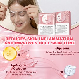 HYVXENT Bio-Collagen Real Deep Mask,Collagen low Up Mask,Collagen Face Mask Overnight,Korean Anti Wrinkle Lifting Face Mask, Elasticity Improvement, Creating Glass Skin (4 Pcs)