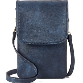 BOSTANTEN Crossbody Bag For Women Leather Small Crossbody Purse Cell Phone Wallet Purses Should Bag Blue