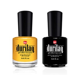 duri Durilaq, DUO1D Sunny Side Up, Opaque Gel Effect Lacquer and Top Coat Duo, 0.61 fl.oz. each