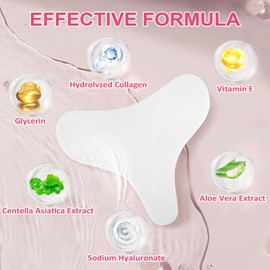 TEWAOO 8PCS Gel Chest Wrinkle Patches, Collagen Anti-Wrinkle Patches, Moisturizing Hydrogel Chest Wrinkles Pads, Hypoallergenic Patches to Smooth & Soften Chest Wrinkles