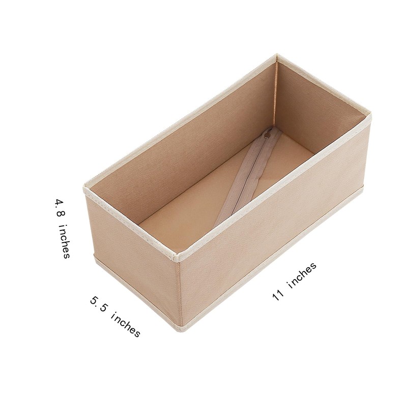DOUUGGEE Underwear Drawer Organizer 3 Pack Beige, 11' x 5.5'