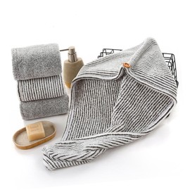 Healvian Hair Drying Cap Quick Drying Towel for Women Absorbent Bamboo Charcoal Fiber Design Fast Hair Drying Comfortable for Daily Use Grey and White