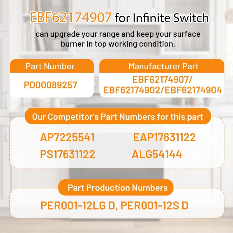EBF62174907 / EBF62174904 / EBF62174902 Infinite Control Switch for Electric