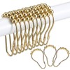 12-60pcs Rust Resistant Stainless Steel Rolling Shower Curtain Hooks/Rings/Hangers -