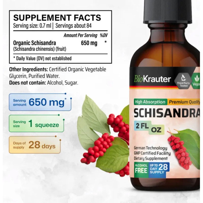 Schisandra Gotas Detox, Enfoque Y Vitalidad 59ml Americano