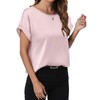 ANRABESS Women's Summer Dressy Casual Short Sleeve Shirts Crewneck Silk