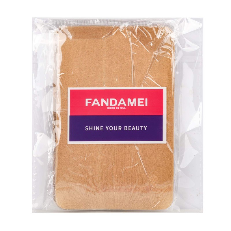 Fandamei 4 pieces Light Brown Stocking Wig Caps Stretchy Nylon