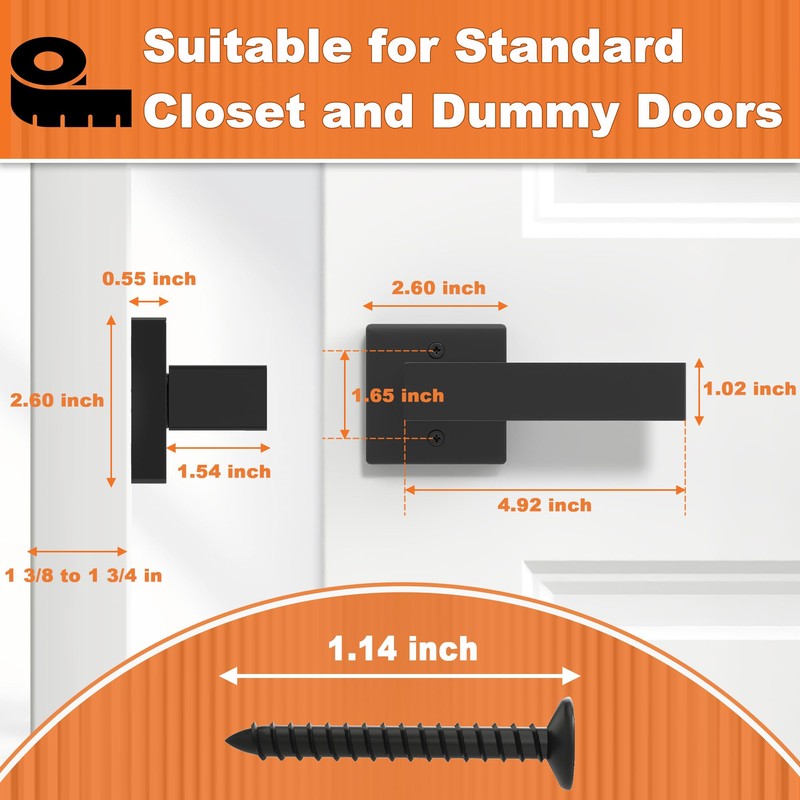 Ainozz Dummy Door Handles Interior - Pack of 2, Matte