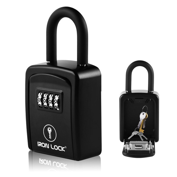 Iron Lock® - Key Lock Box Portable with Removable U-Shackle