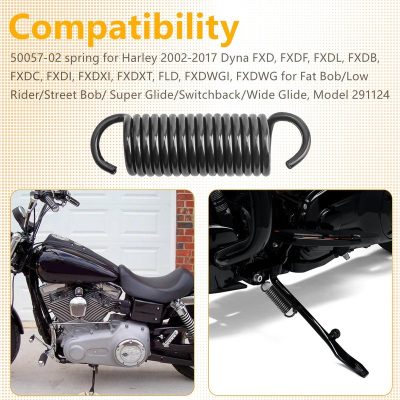 50057-02 Kickstand Spring, 3.4” Jiffy Kickstand Spring Harley Compatible with