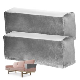 CORHAD 2Pcs Elastic Sofa Armrest Covers Stretchy Couch Arm Protectors Removable and Washable Armrest Slipcovers for Fit Deep Grey Living Decor