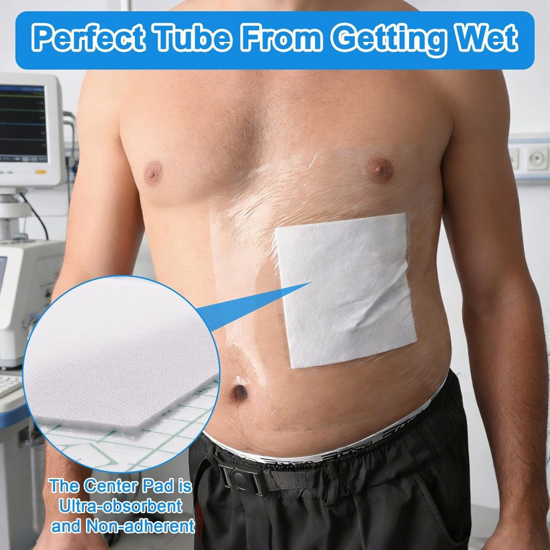 15Pcs 10.2"x10.2" Shower Shields Wound Cover, Large Waterproof Protector Bandage