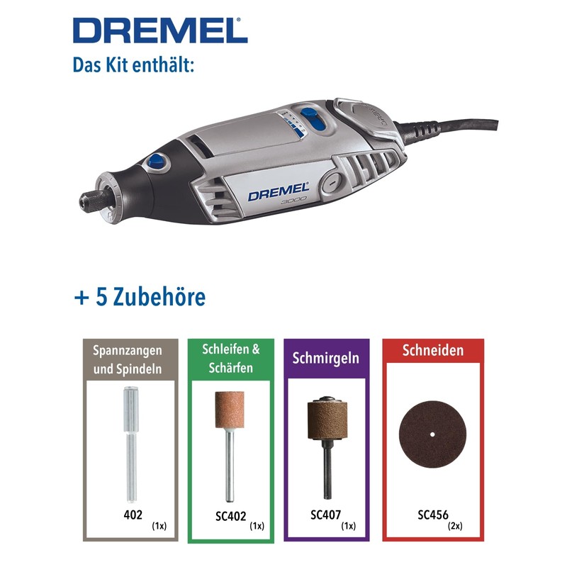 Dremel 3000 Multi-Function Tool, 130 W, Set with 1 Attachment,