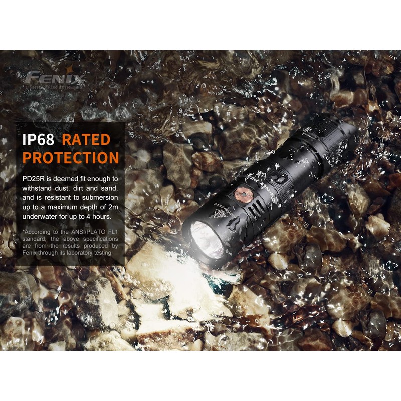 Fenix PD25R EDC Flashlight 800 Lumen USB-C Rechargeable, Dual Switch