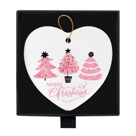 Christmas Sign Decor Merry Christmas Ceramic Ornament Christmas Decorations for Home Heart Winter Holiday Keepsake Decorative Hanging Ornament Xmas Tree 2024 Ceramic Keepsake Gifts