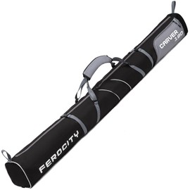 Ferocity Ski Bag Ski Bag for 1 Pair of Skis 180 cm Long Ski Storage for Skis Ski Transport Bag in Grey and Black [053]
