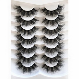 Pooplunch Pooplunch False Eyelashes Faux Mink Lashes Fluffy Long 8D Fake Eye Lashes 7 Pairs Pack