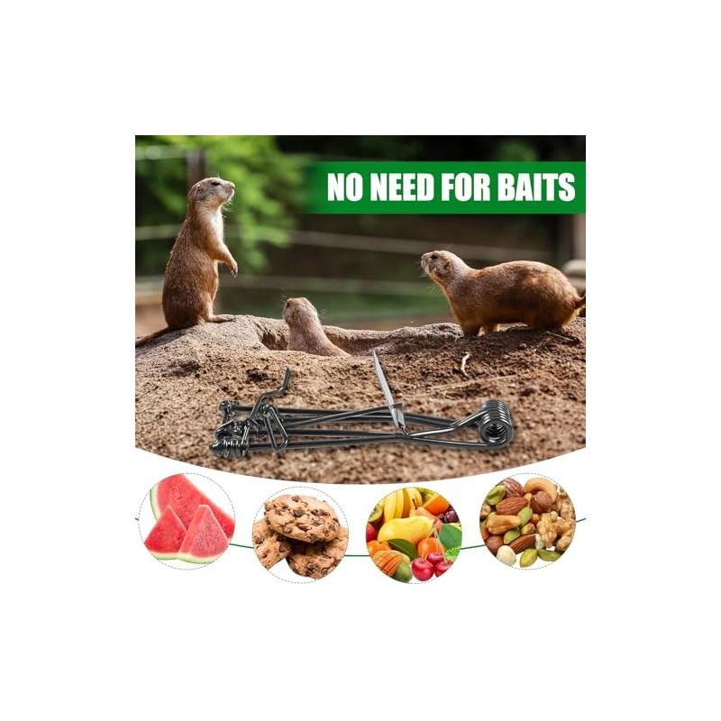 8 Pack Mole Gopher Traps for Outdoor Lawn and Garden,