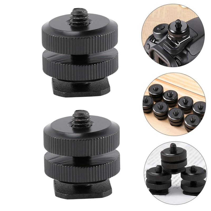 KOMBIUDA 4PCS Hot Shoe Adapter Set Aluminum Alloy Tripod Screw
