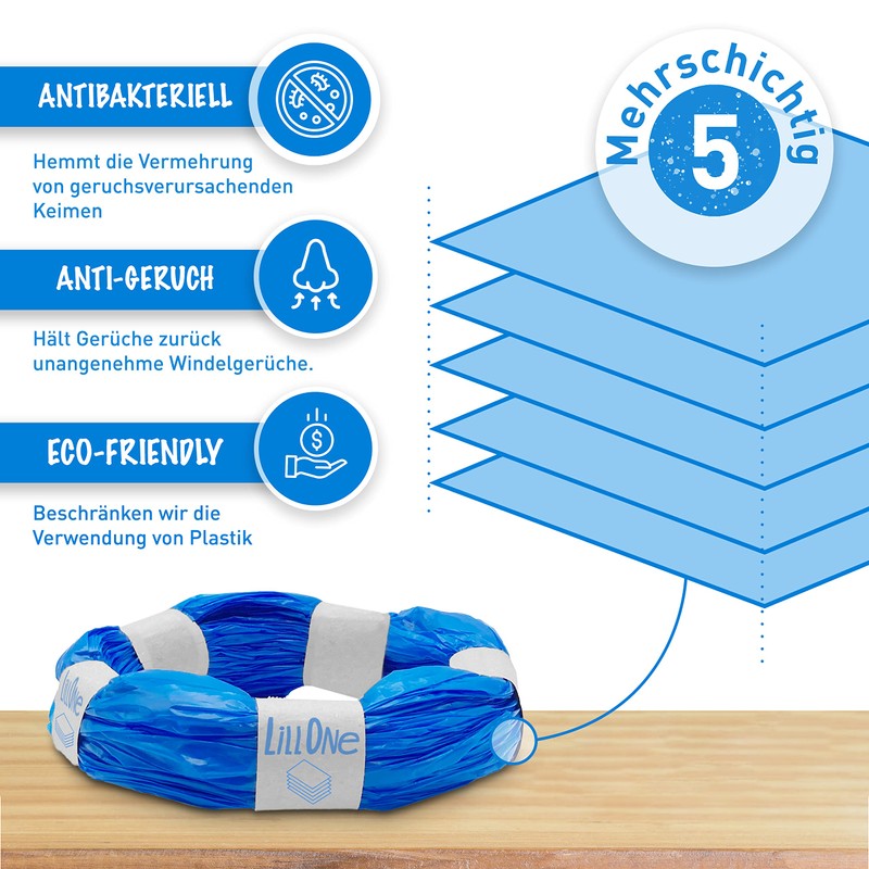 LillOne 12 Innovative Refills for Odourless Nappy Bins | Compatible