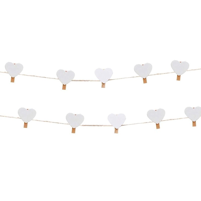 Ginger Ray White Twine and Hearts Photo Wedding Bunting 5