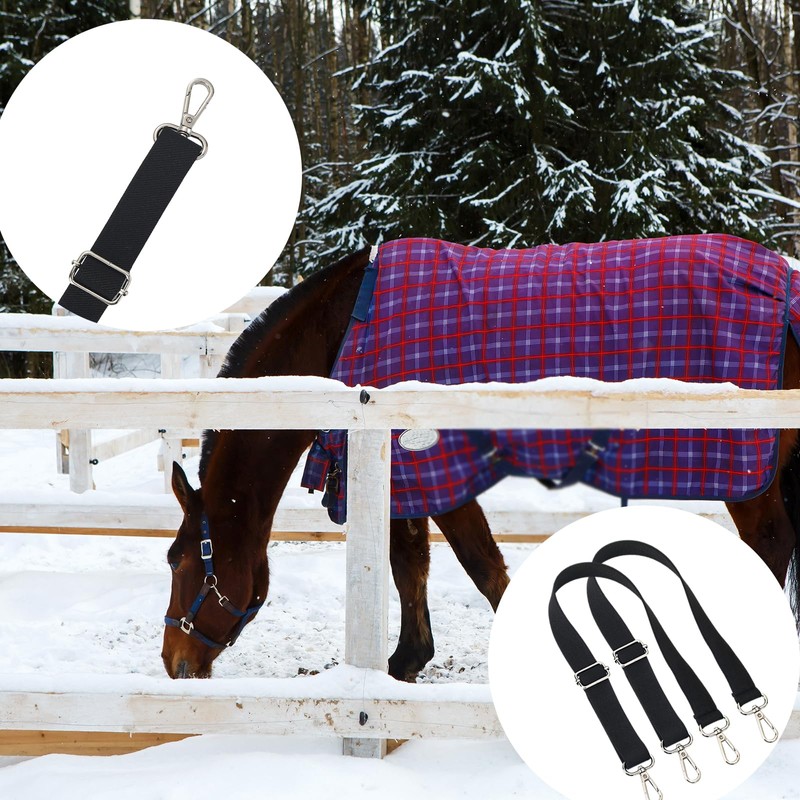 Shinylin 6 Pcs Horse Blanket Leg Straps, Replacement Elastic Straps
