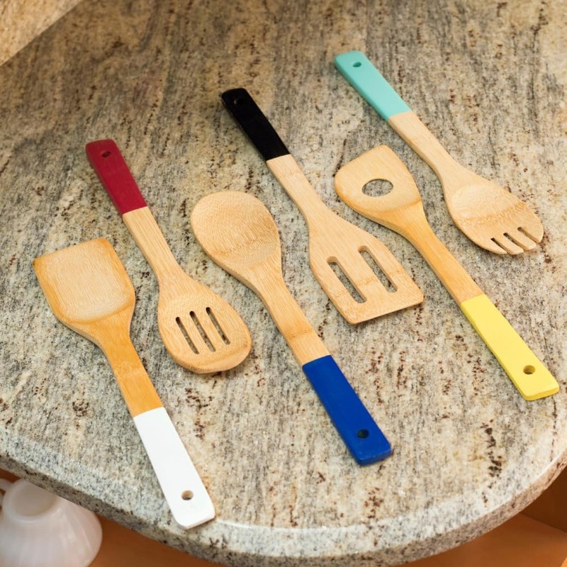Set de 6 Utensilios de cocina de madera, Good &