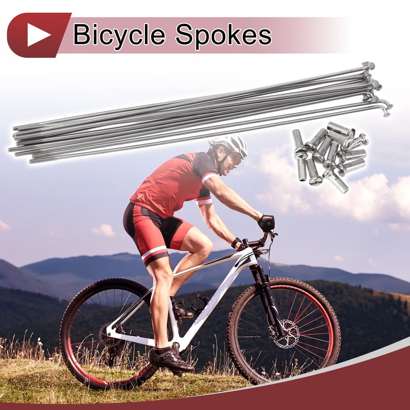 X AUTOHAUX 12 Set 14G Bicycle Spokes 185mm Bike Wheel