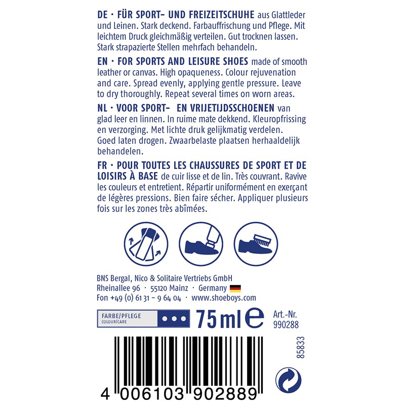 SHOEBOY'S Pure Colour Restoring Lotion, White (Weiß), 75 Millilitre