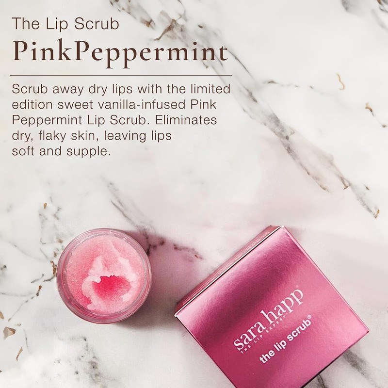 Sara Happ- Duo de exfoliante labial de menta rosa y